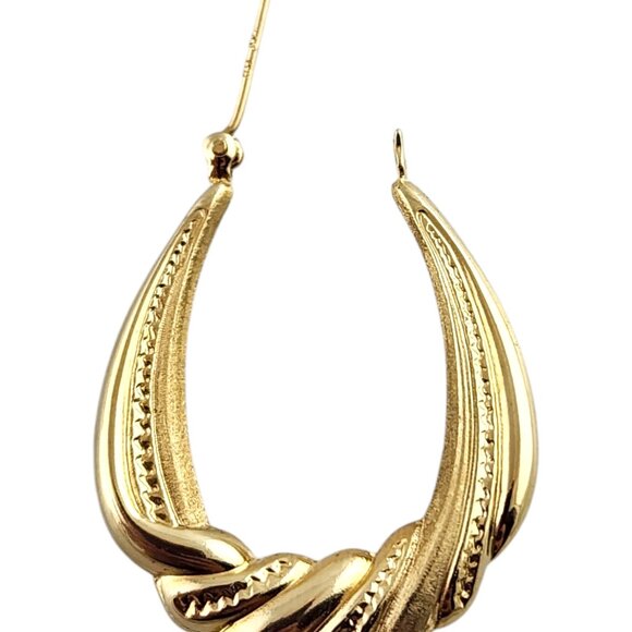 14 Karat Yellow Gold Oval Hoop Earrings #19343 - Picture 5 of 7